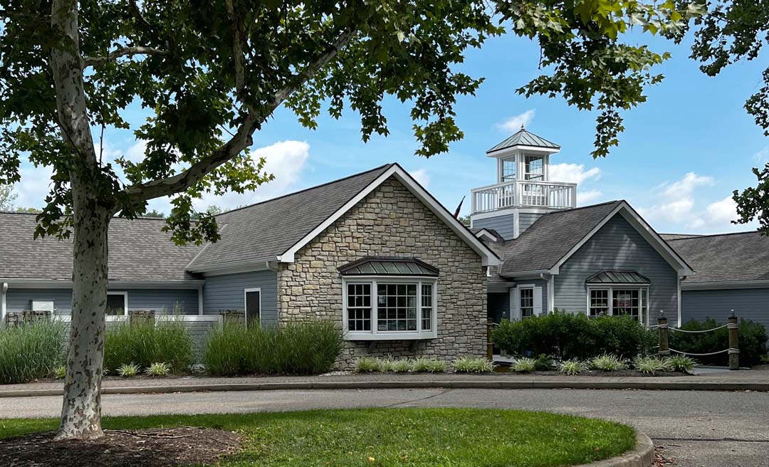 a house with a bell tower