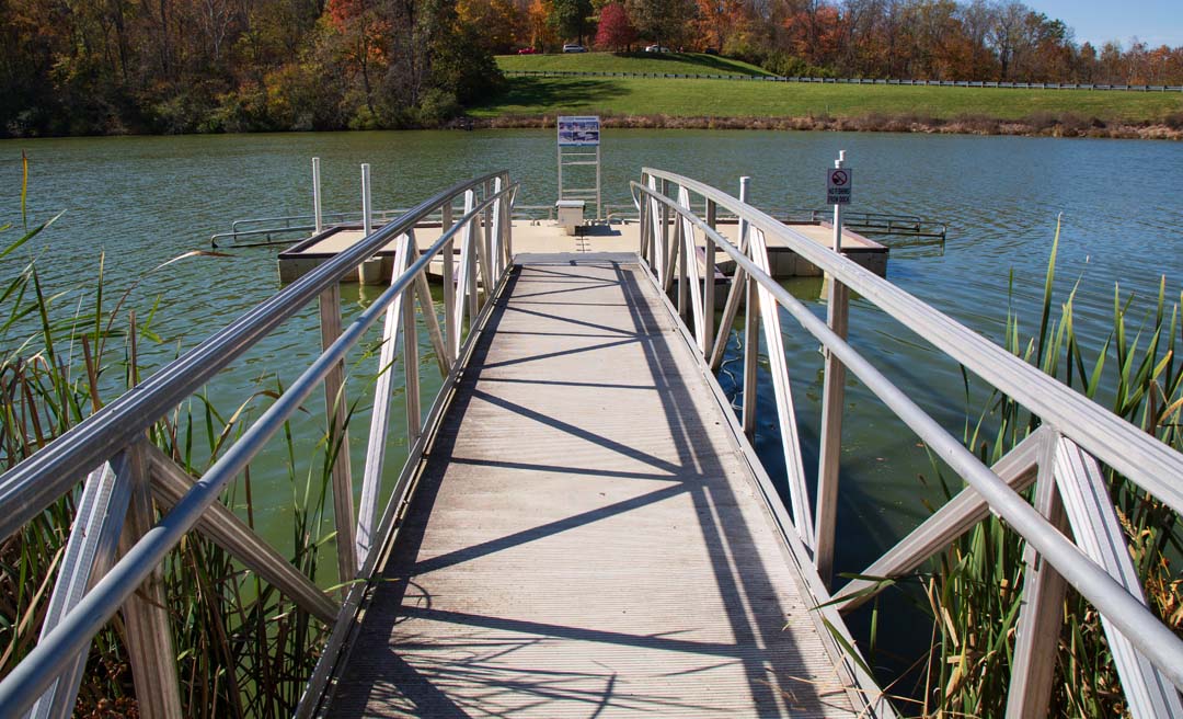 a dock on a lake